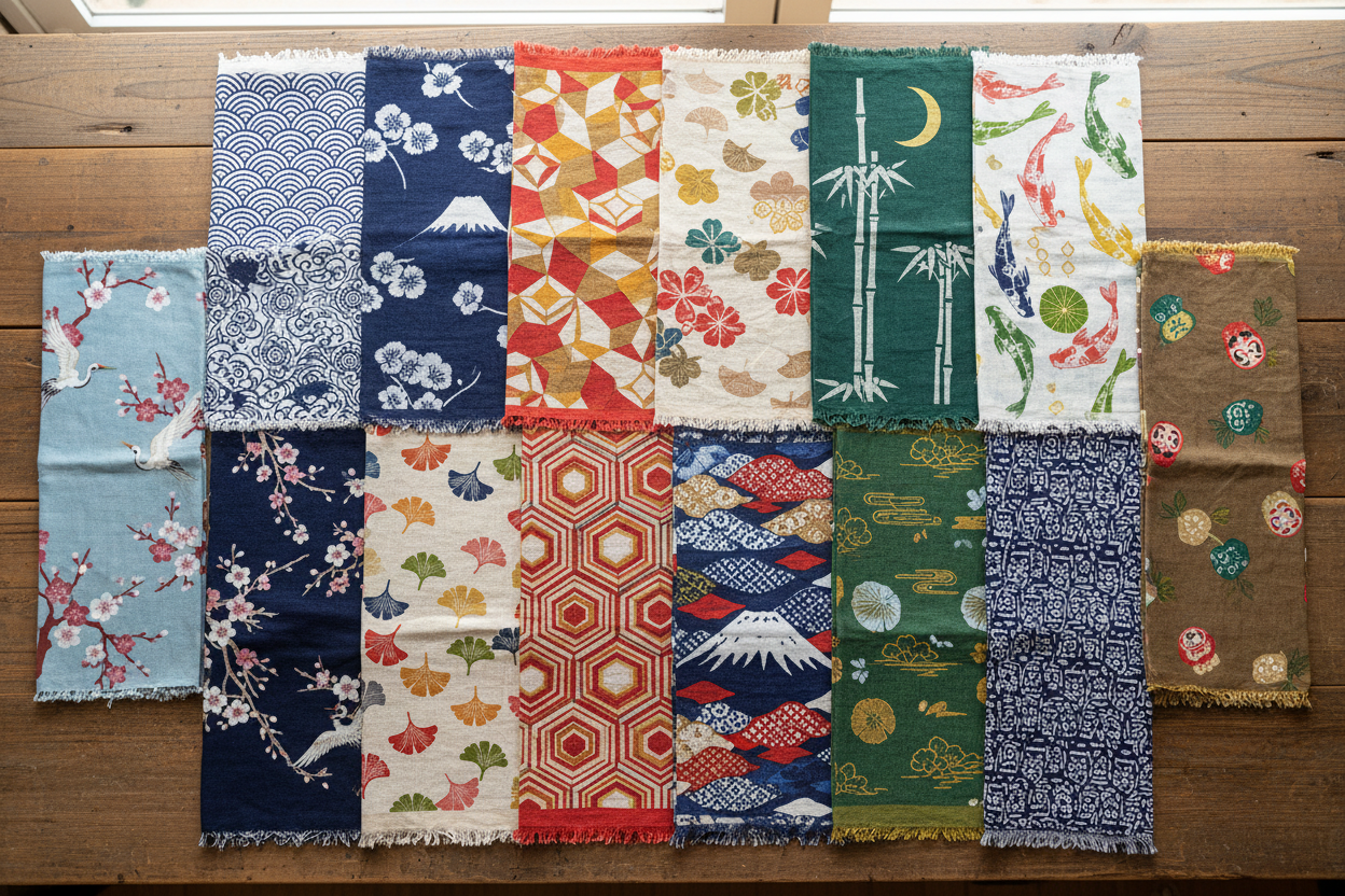assorted tenugui fabric